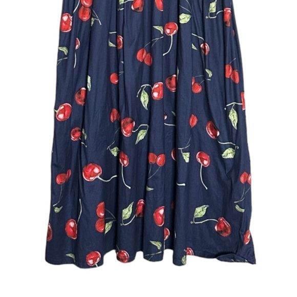 Boutique Cherry Print 2X Stretchy Comfy Maxi Dress NWOT With Pockets - Picture 5 of 9